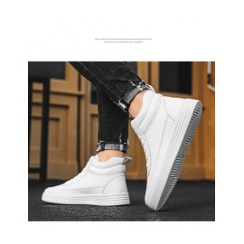 Autumn And Winter 2025 Men’s Shoes Lovers All White Shoes High Top Board Shoes